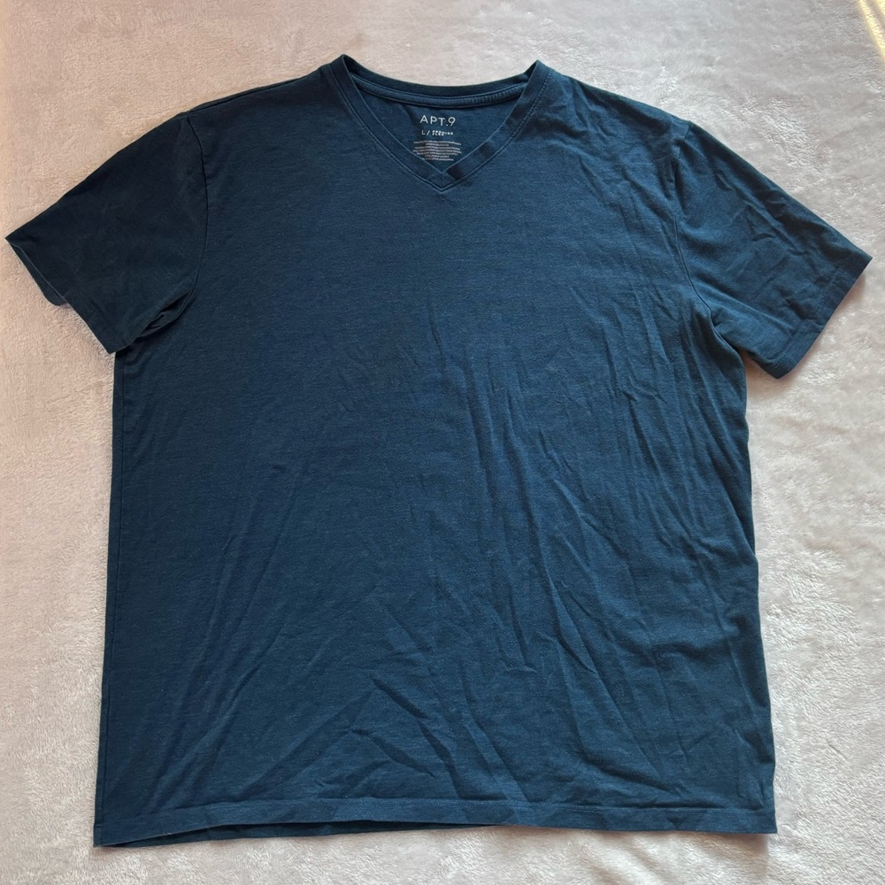 Apt. 9 Men's Dark Blue V-Neck T-Shirt Large